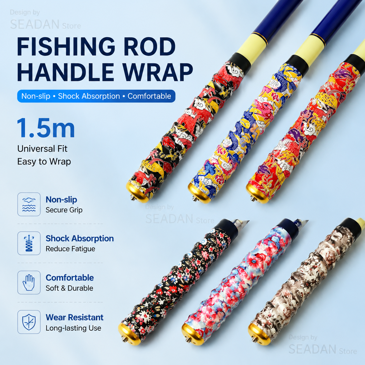 1.5m Floral Dragon Pattern Fis - Badminton Grip incelemesi ve fiyatı